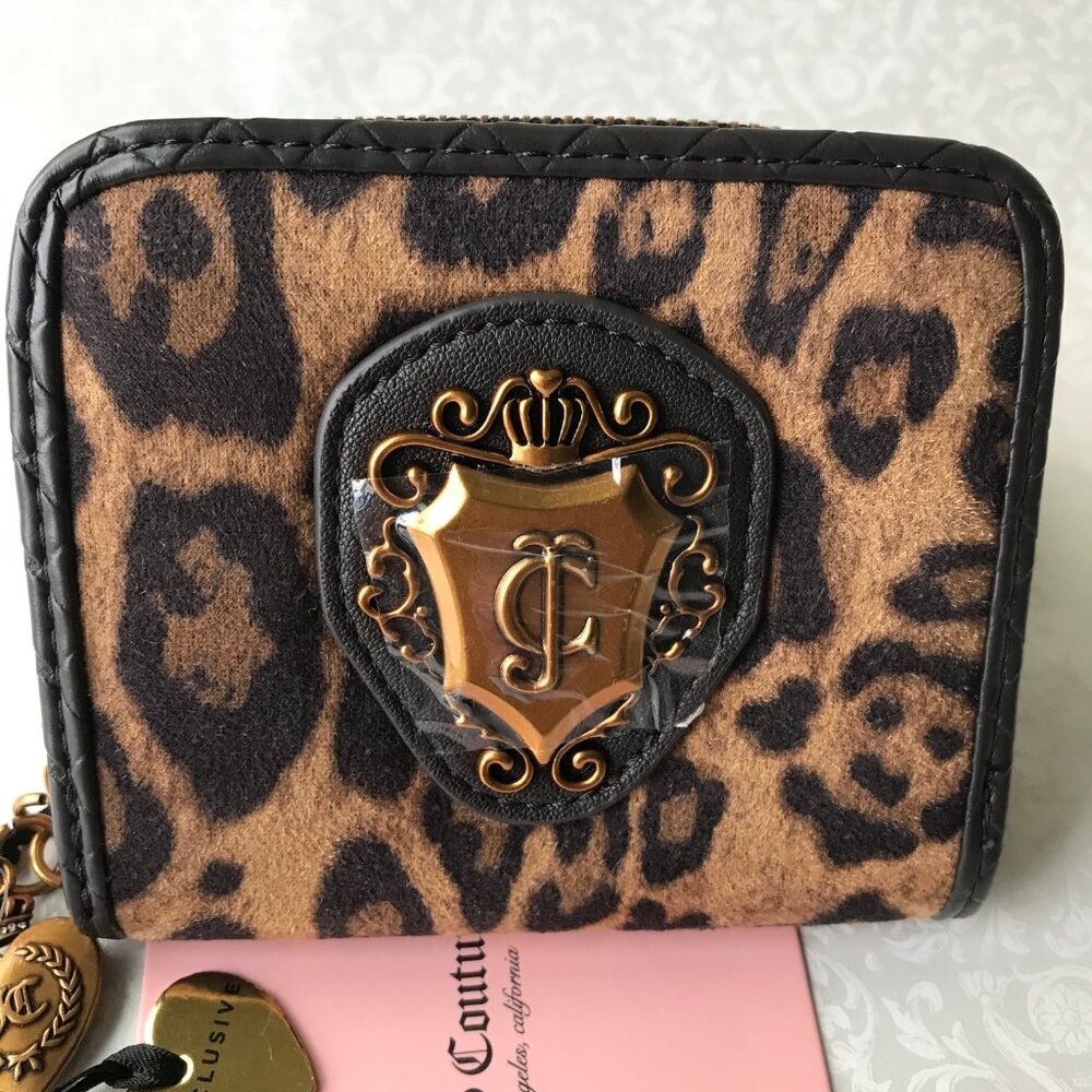 Juicy Couture Romance Coin Zip Around Natural Leopard Wallet - Picture 3 of 11